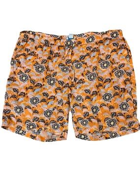 Sundance Orange Floral Cotton Shorts L